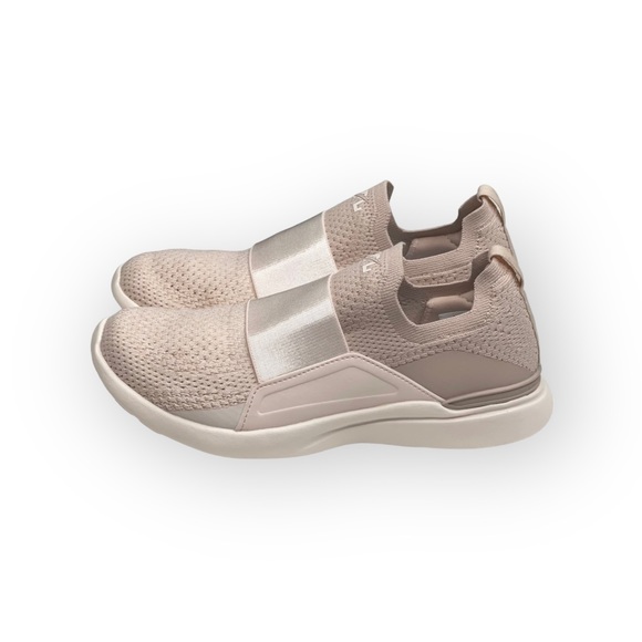 new APL 𖤐 Techloom Bliss Knit Satin Strap Running Shoe Sneakers 𖤐 Rose Nude 𖤐 - Picture 7 of 16